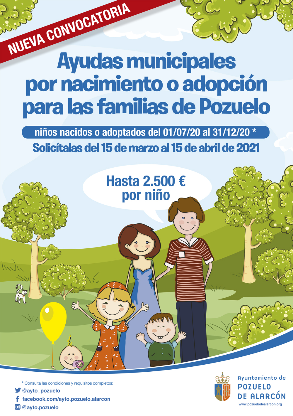 Cartel Ayudas por nacimiento o adopción