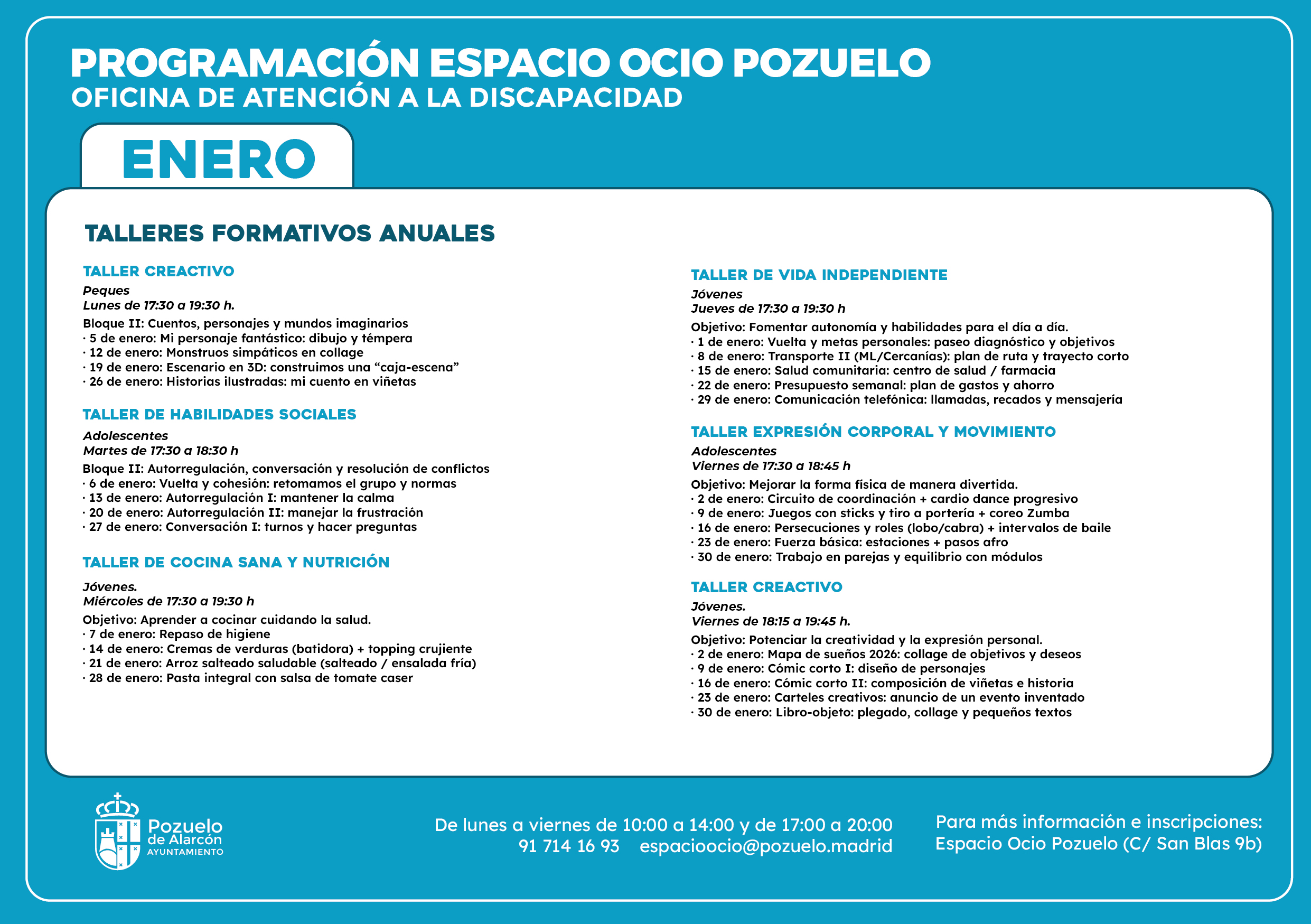 cartel taller anual enero