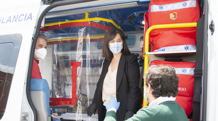 Protectores en la ambulancia