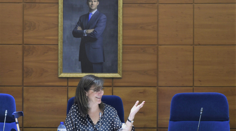 La alcaldesa en un momento del Debate del Estado del Municipio