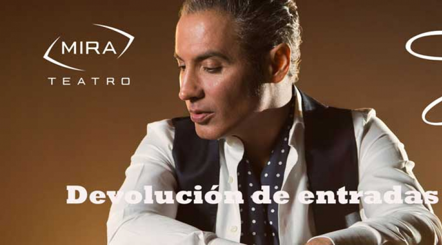 Cartel devolución de entradas MIRA Teatro