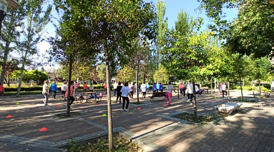 Imagen de los mayores realizando deporte al aire libre 