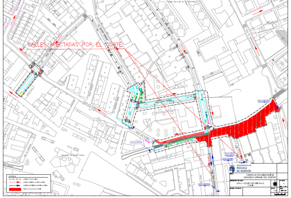 Plano indicativo de los cortes de tráfico