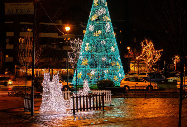 Árbol de navidad iluminado